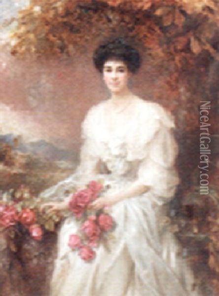 Portrait Of Mrs. Anne Martin Oil Painting - Edward Hughes