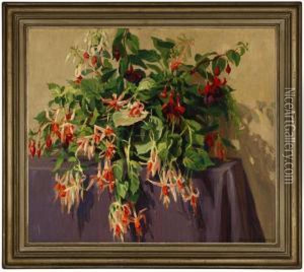 Fuchsia Still Life Oil Painting - Mary Belle Williams