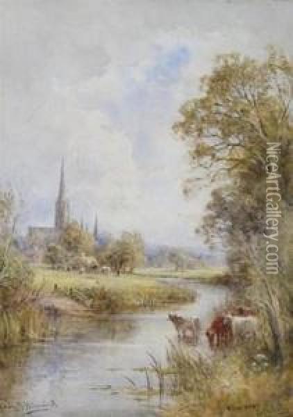 View Near Salisbury Oil Painting - Henry John Kinniard