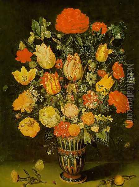 Still-Life of Flowers Oil Painting - Ambrosius the Elder Bosschaert
