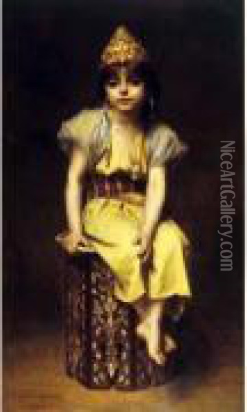 Jeune Femme Ottomane Oil Painting - Gaston Casimir Saint-Pierre