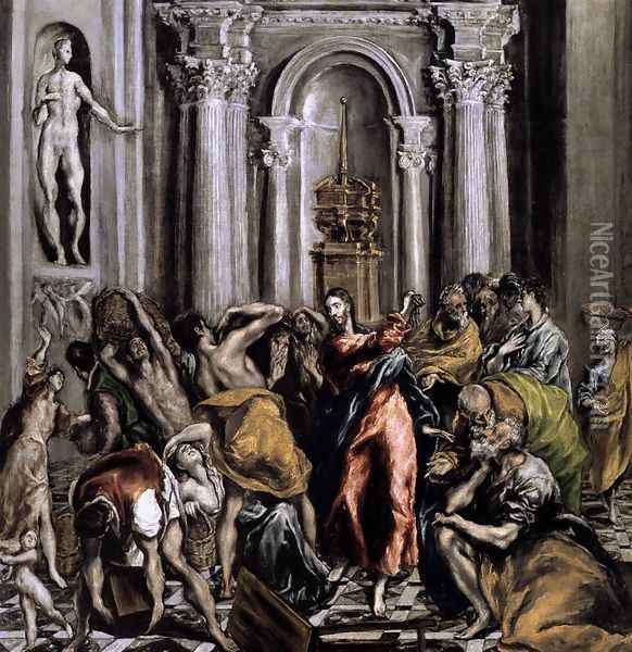 The Purification of the Temple after 1610 Oil Painting - El Greco (Domenikos Theotokopoulos)
