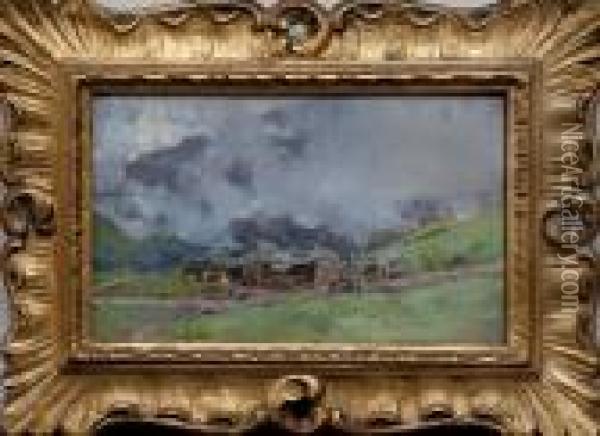 Paesaggio Montano Con Nuvole Oil Painting - Paolo Sala