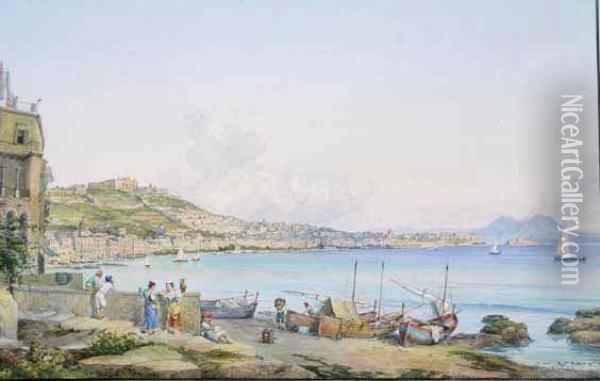 Baie De Naples Oil Painting - Consalvo Carelli
