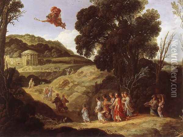 Mercury and Herse c. 1618 Oil Painting - Jacob Pynas