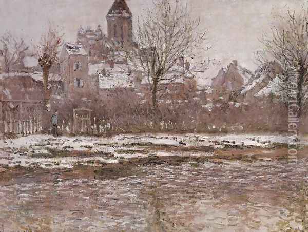 Snow Effect at Vetheuil Oil Painting - Claude Oscar Monet