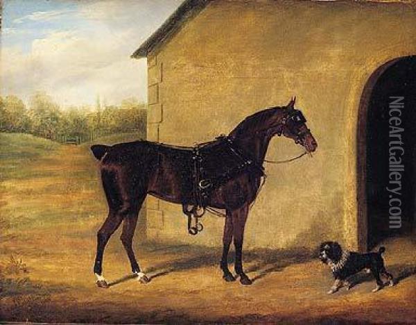 Caballo Con Perro Oil Painting - James Loder Of Bath