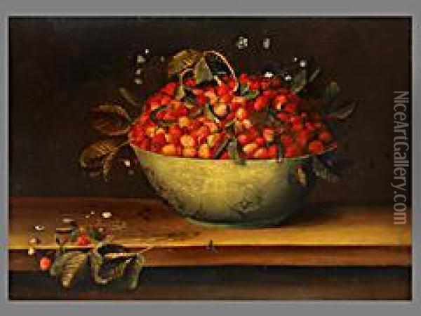 Stilleben Mit Schale Und Erdbeeren Oil Painting - Peter Paul Binoit