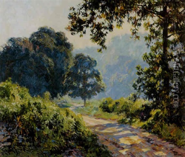 Sunlit Path Oil Painting - Will Vawter