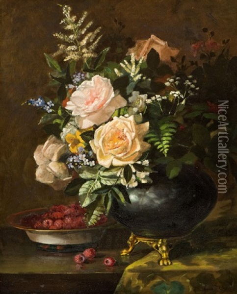 Flower Piece Oil Painting - Abbott Fuller Graves