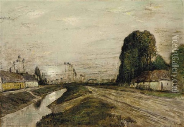 Landscape With Canal Oil Painting - Henry Golden Dearth