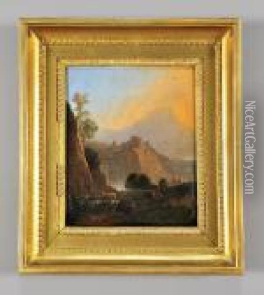 Paesaggio Con Cascata Oil Painting - Karel Dujardin