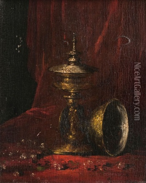 Still Life With Goblet Oil Painting - Germain Theodore Ribot