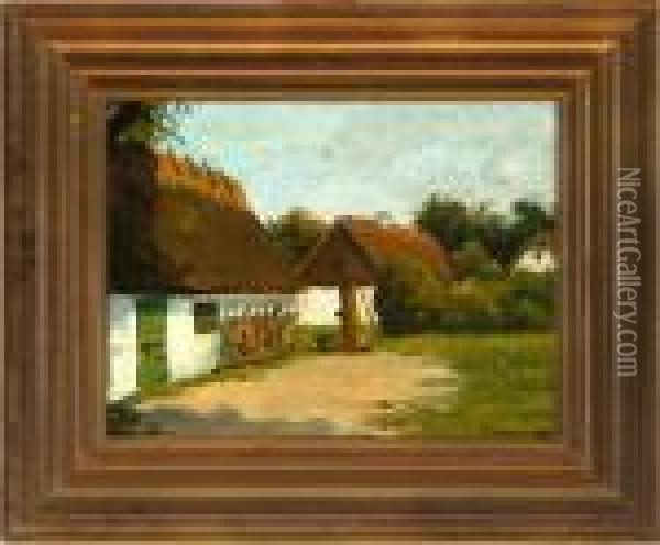A Farm Exterior Oil Painting - Emil Winnerwald