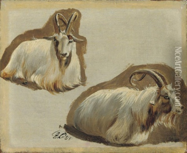 Ibex (study) Oil Painting - Sir Edwin Henry Landseer