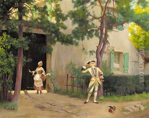 A fond farewell Oil Painting - Jules Octave Triquet