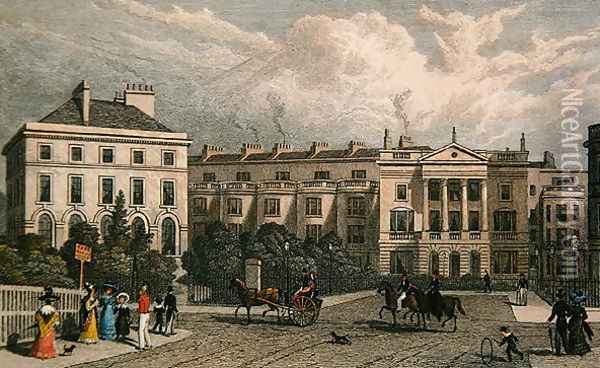 St. Andrews Place, Regents Park, 1828 Oil Painting - Thomas Hosmer Shepherd