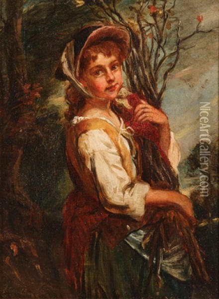The Wood Gatherer Oil Painting - John Thomas Peele