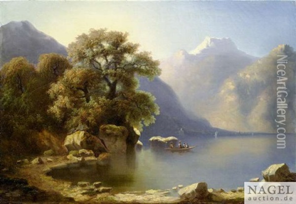 Landschaft Mit Hochgebirgssee Oil Painting - Jean Marc Benjamin Tepping