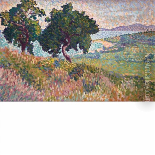 La Baie De Saint-clair Oil Painting - Henri-Edmond Cross