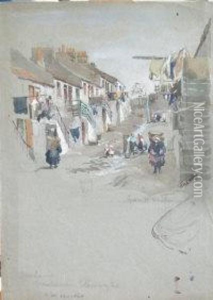 A Steep Street Oil Painting - Grace H. Hastie