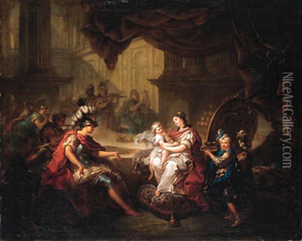 Dido's banquet Oil Painting - Charles-Amedee-Philippe van Loo