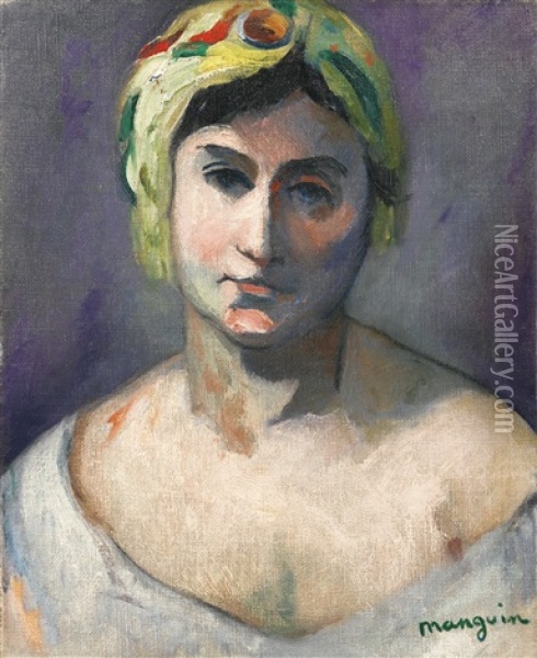 Jeanne Au Voile D'arles Oil Painting - Henri Charles Manguin