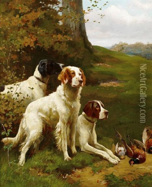 A Good Day's Sport (+ A Good Day's Sport; Pair) Oil Painting - Alfred Duke