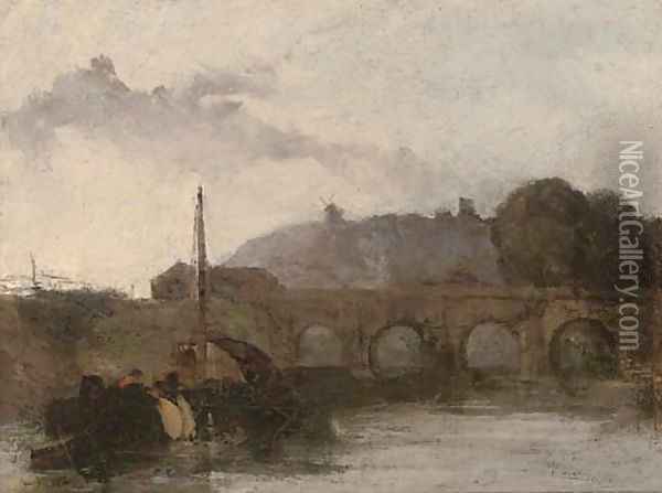 Evening on the river Oil Painting - David Cox