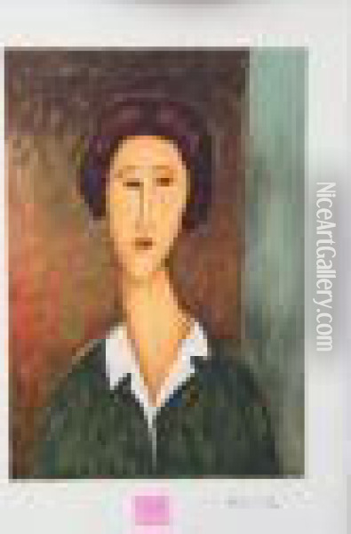 Portrait Au Col Blanc Oil Painting - Amedeo Modigliani