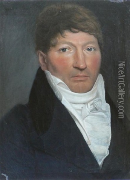 Portrait D'homme De Qualite Oil Painting - Francesco Guerrini