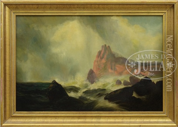 Coastal Cliffs Oil Painting - William M. Hart