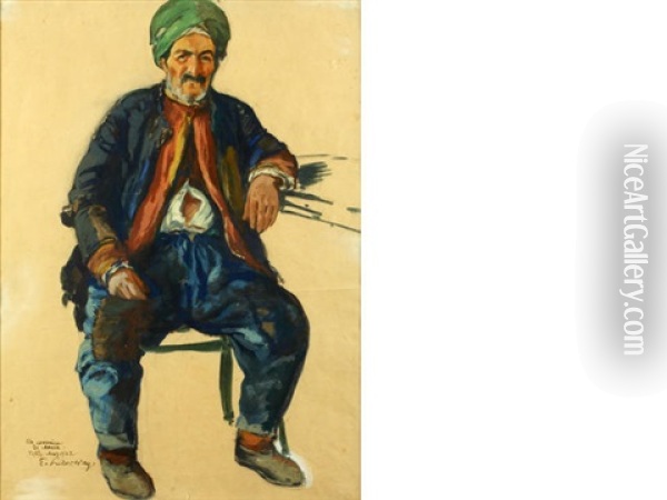 The Armenian Oil Painting - Evgeni Evgen'evich Lansere