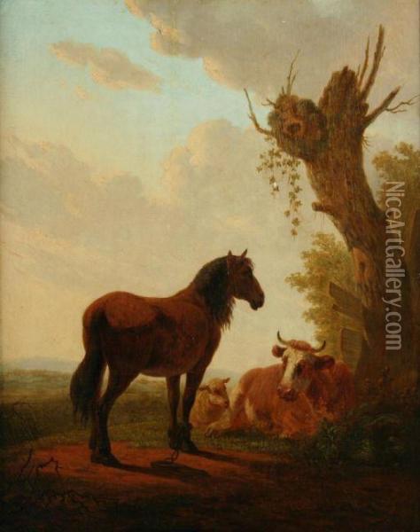Landschaft Mit Pferd Oil Painting - Jacob Van Stry