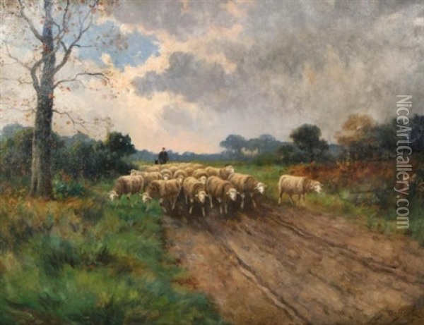 Shepherd With Sheep Oil Painting - Frans De Beul