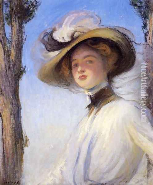 The Picture Hat Oil Painting - Edmund Charles Tarbell