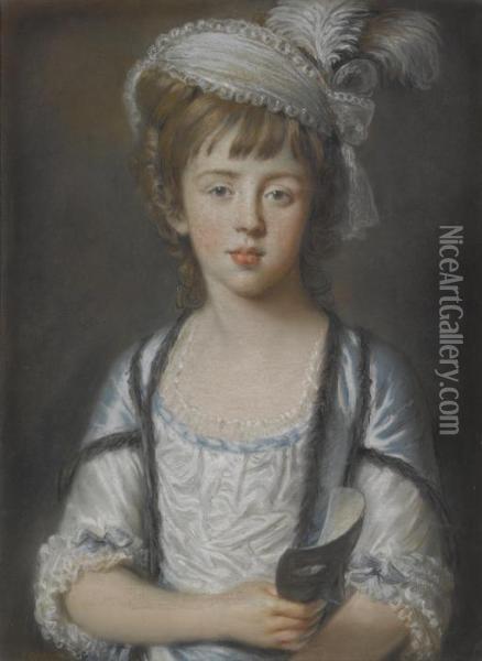 Portrait Of Lady Frances Elizabeth Brudenell-bruce Oil Painting - Hoare, William, of Bath