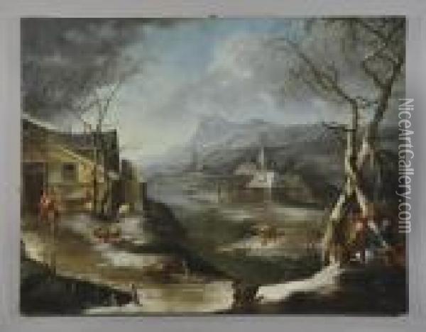 Paesaggio Invernale Oil Painting - Marco Ricci