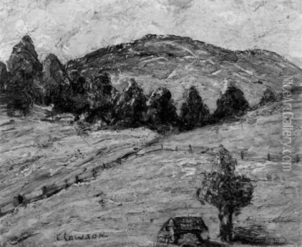The Farm On The Hill Oil Painting - Ernest Lawson