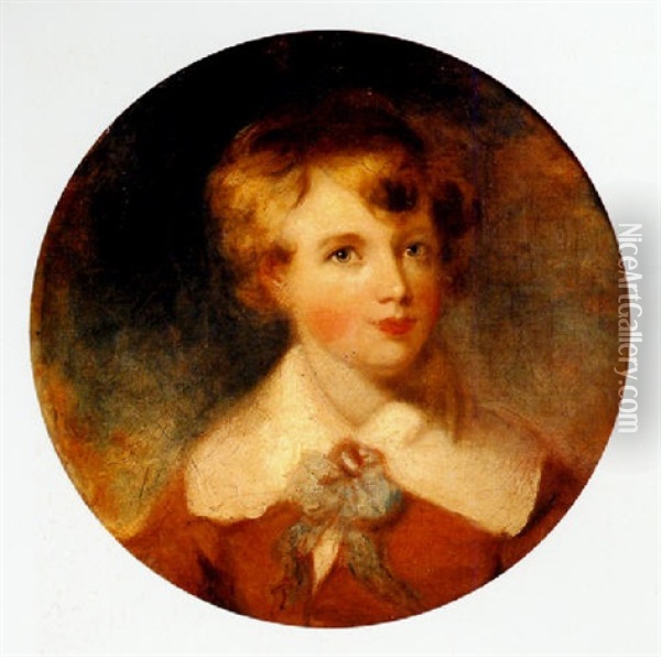 Portrait Of A Young Boy Oil Painting - Margaret Sarah Carpenter