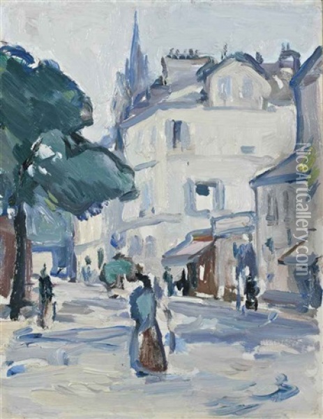 Street Scene, Paris Oil Painting - Samuel John Peploe