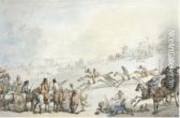 At The Races Oil Painting - Thomas Rowlandson