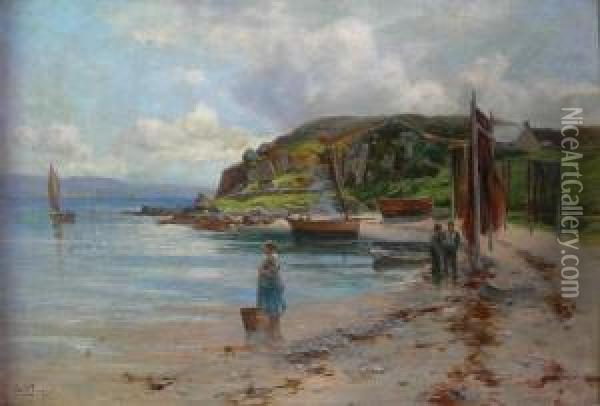 Waiting For The Boats Oil Painting - John D. Taylor