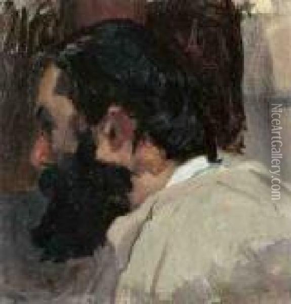 Study Of A Student's Head Oil Painting - Thomas Cowperthwait Eakins