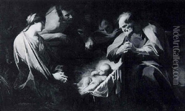 The Nativity Oil Painting - Valentin De Boulogne