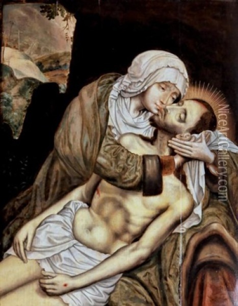 La Deploration Sur Le Christ Mort Oil Painting - Quentin Massys the Elder