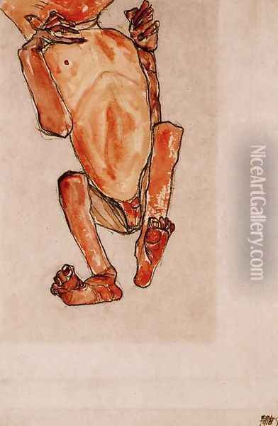 Nude baby Oil Painting - Egon Schiele