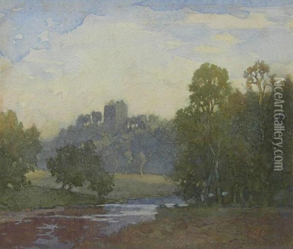 Neidpath Castle Oil Painting - James Cadenhead