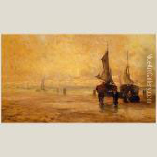 Playa De Sheveningue Oil Painting - Hendrik Willem Mesdag