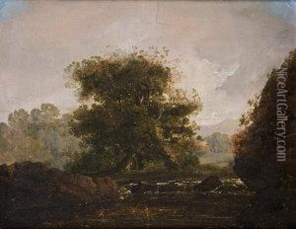 Co. Wicklow River Landscape Oil Painting - James Arthur O'Connor
